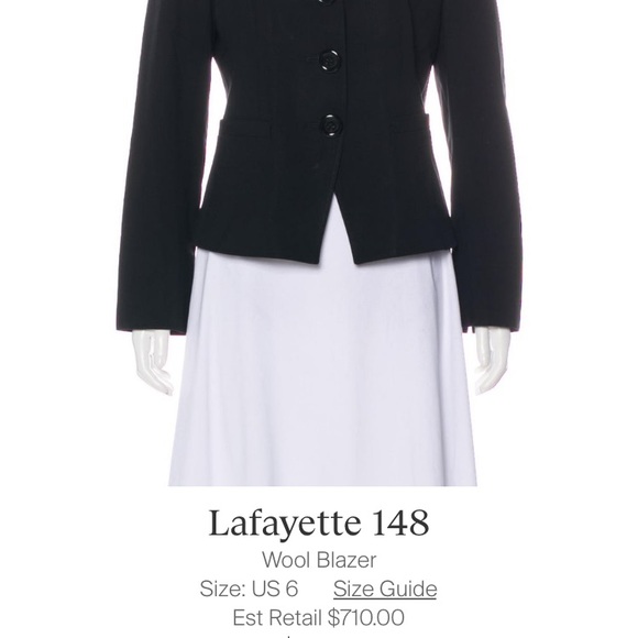 Lafayette 148 Wool Blazer Black Jacket - Picture 2 of 6